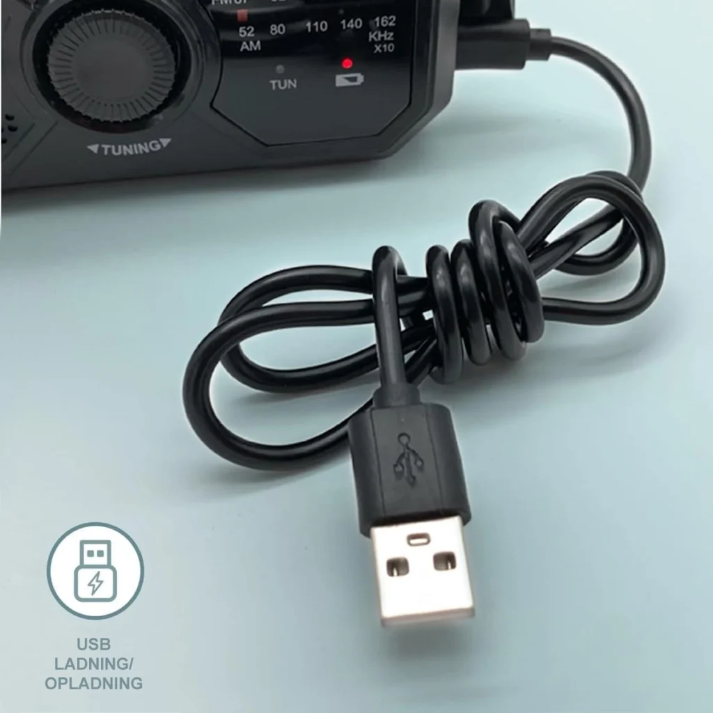 FM nødradio sort USB opladning