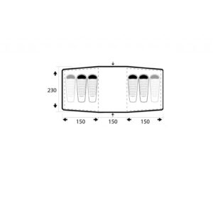 Trimm Comfort II familietelt grundplan