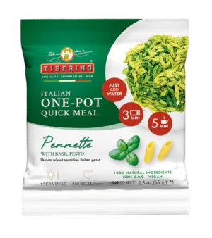 Tiberino Quick Penne med basilikumpesto frysetørret